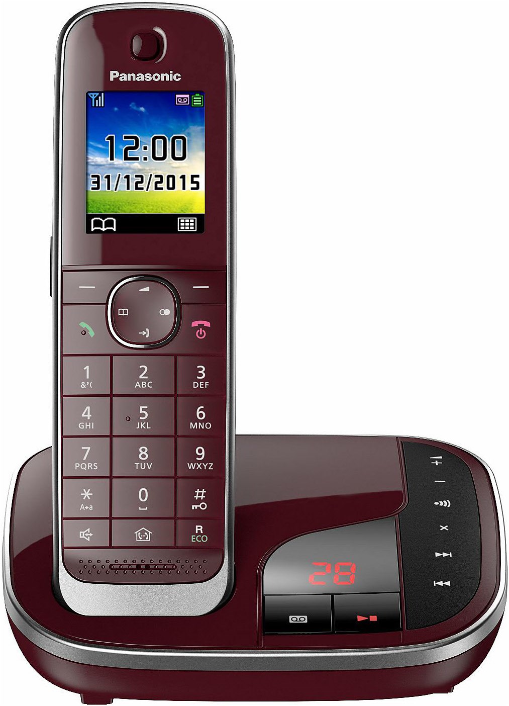 KX-TGJ320GR Schnurlostelefon mit Anrufbeantworter weinrot von Panasonic