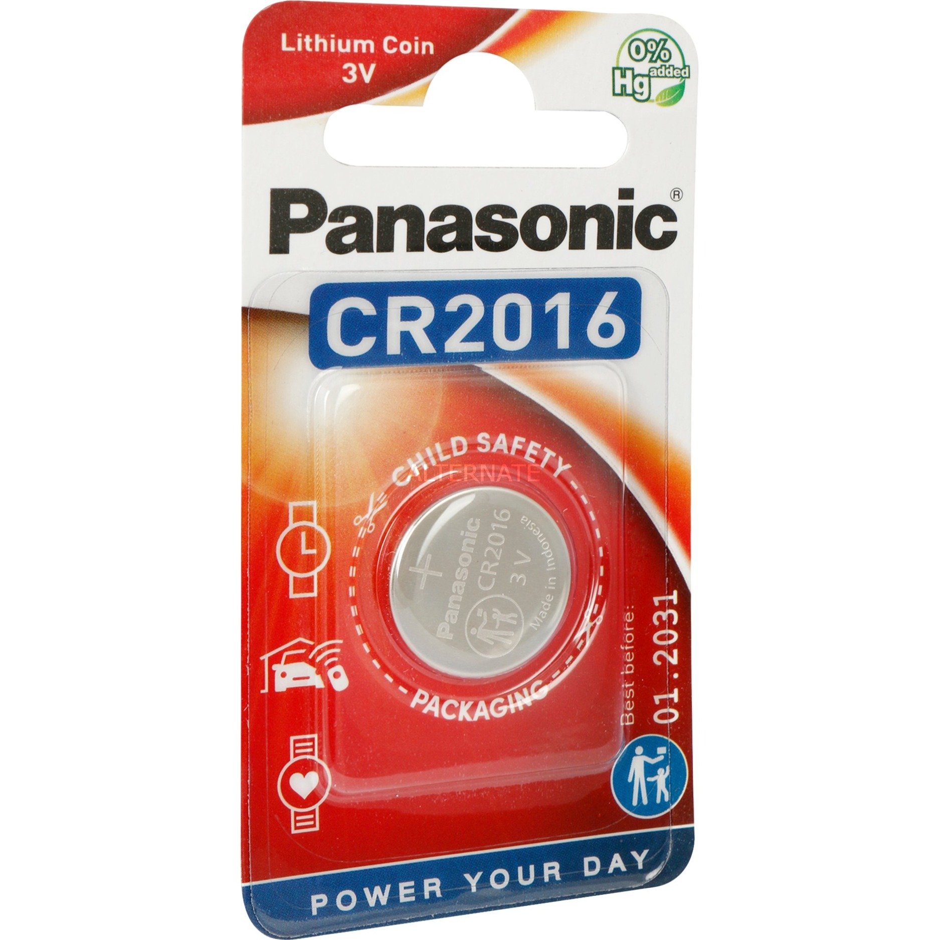 Lithium Knopfzelle CR-2016EL/1B, Batterie von Panasonic