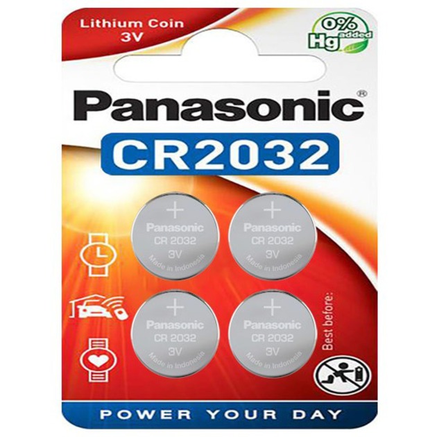 Lithium Knopfzelle CR-2032EL/4B, Batterie von Panasonic