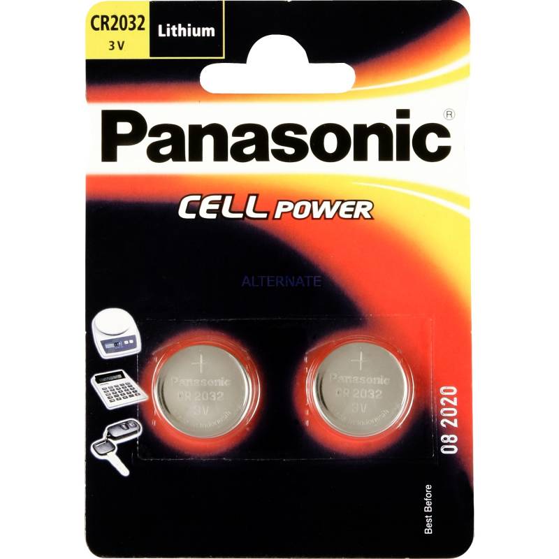 Lithium Knopfzelle CR-2032L/2BP, Batterie von Panasonic