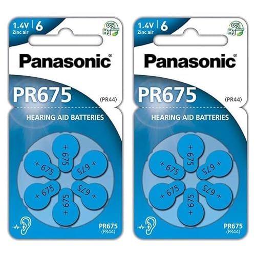 PANASONIC 2 Blister mit 6 Batterien PR675 Zinc Air für Hörgeräte PANASONIC 2 Blister mit 6 Batterien PR675 Zinc Air für Hörgeräte von Panasonic