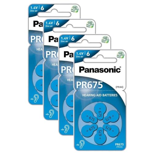 PANASONIC 4 Blister mit 6 Batterien PR675 Zinc Air für Hörgeräte PANASONIC 4 Blister mit 6 Batterien PR675 Zinc Air für Hörgeräte von Panasonic