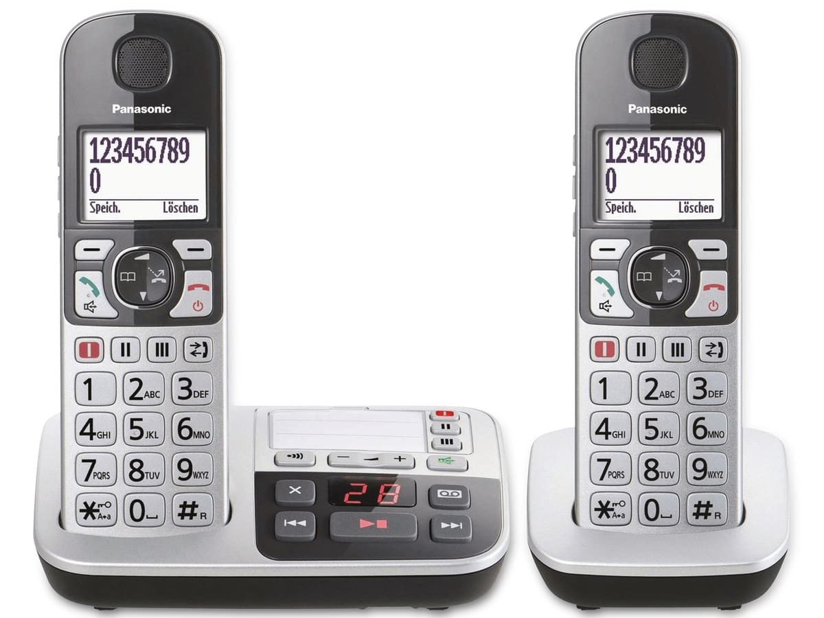 PANASONIC DECT-Telefon KX-TGE522GS, Großtasten, Duo, silber PANASONIC DECT-Telefon KX-TGE522GS, Großtasten, Duo, silber von Panasonic