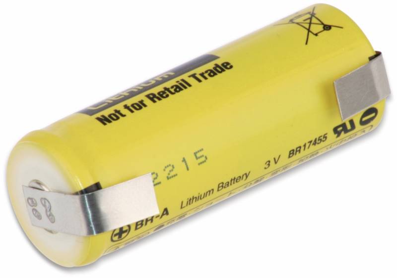 PANASONIC Lithium-Batterie BR-A, mit U-Lötfahne, 3 V-, 1800 mAh von Panasonic