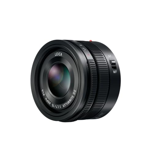 Panasonic Lumix H-X015E9-K Leica DG Summilux 15 mm F1.7 Objektiv, Micro Four Thirds Kameraobjektiv, ideal für Video, Blendenring, Nano-Oberflächenbeschichtung, Schwarz von Panasonic