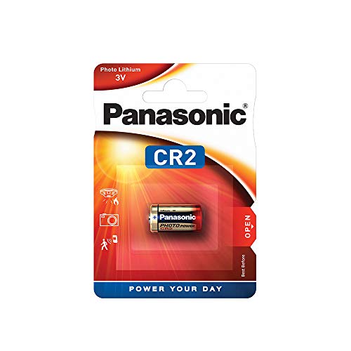 Panasonic 19801142 - CR2 zylindrische Lithium-Batterie für leichte Geräte mit hohem Energiebedarf wie Rauchmelder, Alarmanlage, Stirnplampe, Kameras, 3V, 1er Pack von Panasonic