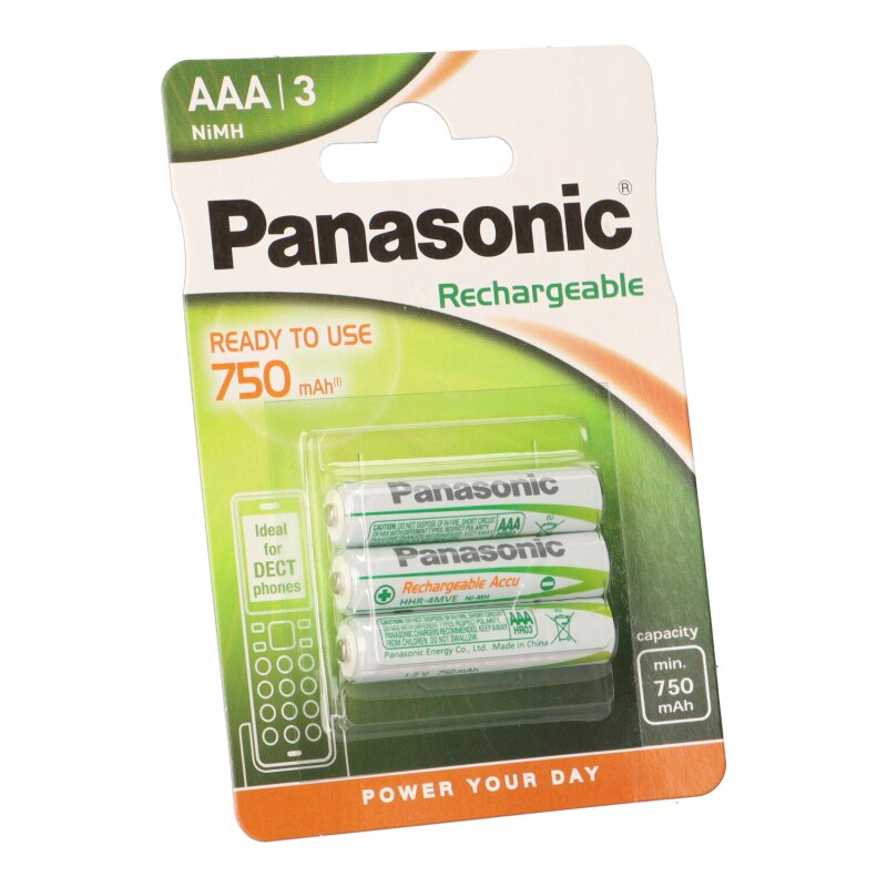 Panasonic AAA Micro Akku 1,2 V 750mAh Ready to Use von Panasonic