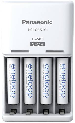 Panasonic Basic BQ-CC51 + 4x eneloop AAA Steckerladergerät NiMH Micro (AAA), Mignon (AA) von Panasonic