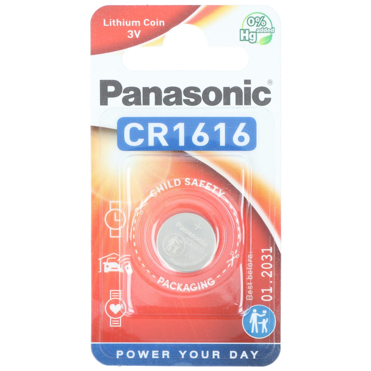Panasonic Batterie Lithium, Knopfzelle, CR1616, 3V Electronics, Lithium Power, Retail Blister (1-Pack) von Panasonic