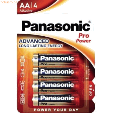 Panasonic Batterie Pro Power Alkaline AA/LR06 Mignon 4 Stück Panasonic Batterie Pro Power Alkaline AA/LR06 Mignon 4 Stück von Panasonic