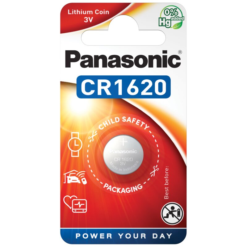 Panasonic CR1620 3V Lithium Knopfzelle 1er Blister von Panasonic