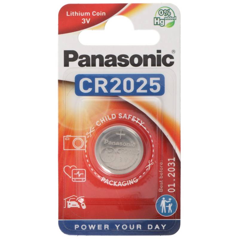 Panasonic CR2025 Lithium Batterie IEC CR 2025, 5019068085121 von Panasonic