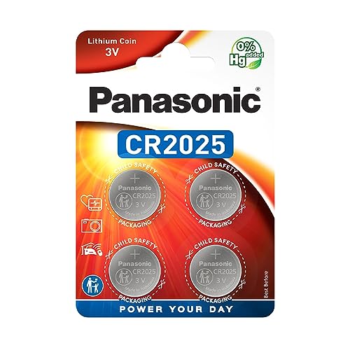 Panasonic CR2025 Lithium Knopfzelle, 3V, 4er Pack von Panasonic