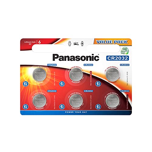 Panasonic CR2032EL/6BP Lithium Power (lange Lagerfähigkeit bis zu 10 Jahren, Lithium, 3,0 V) 6 stück von Panasonic