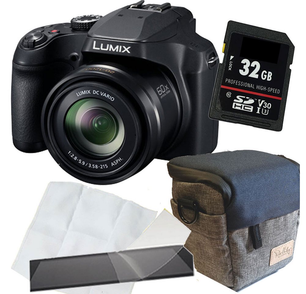 Panasonic DC-FZ82D schwarz Digitalkamera Set Angebot Systemkamera (inkl. Tasche,Karte,Mikrofasertuch,Displayfolie) von Panasonic