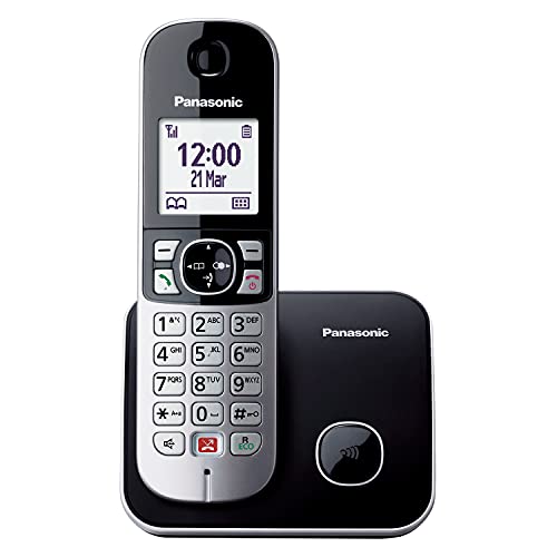 Panasonic Dual-Micro/Nano, KX-TG6851GB Schnurlostelefon (Bis zu 1.000 Telefonnummern sperren, übersichtliche Schriftgröße, lauter Hörer, Voll-Duplex Freisprechen) schwarz-silber von Panasonic