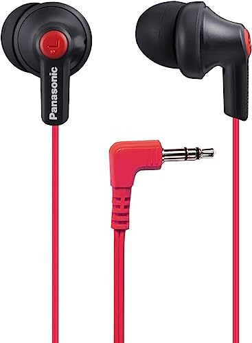 Panasonic ErgoFit Kabelgebundene Ohrhörer, RP-HJE120-KB, Bequeme Passform, In-Ear-Kopfhörer mit klarem, dynamischem Sound, Mattschwarz/rot Panasonic ErgoFit Kabelgebundene Ohrhörer, RP-HJE120-KB, Bequeme Passform, In-Ear-Kopfhörer mit klarem, dynamischem Sound, Mattschwarz/rot von Panasonic