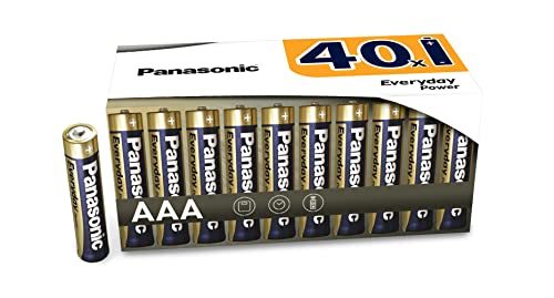 Panasonic Everyday Power, AAA Alkaline Batterien, 40er Pack, plastikfreie Verpackung, Micro/LR03, Amazon Exclusive von Panasonic