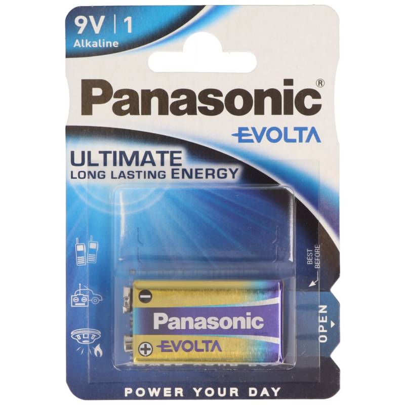 Panasonic Evolta 9V-Block, Alkaline Batterie, 9V Batterie ideal für Rauchmelder, Fernbedienungen von Panasonic
