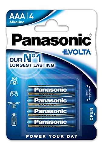 Panasonic Evolta Alkali-Batterie, AAA Micro, 4er Pack, für energieintensive Produkte, Alkaline von Panasonic