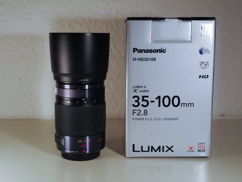 Panasonic H-HS35100E LUMIX G X Vario Telezoom 35-100 mm F2.8 Objektiv (70-200 mm KB, Power O.I.S. Bildstabilisator, Staub-/Spritzwasserschutz) schwarz von Panasonic