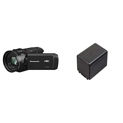Panasonic HC-VX11EG-K 4K Camcorder (Leica Dicomar Objektiv) & VW-VBT380E-K Li-Ion Camcorder Akku (geeignet für VXF999, VX989, W580, V380, V270, WX979, VX878, V777, W570, V270, V160, V180, 3800 mAh) von Panasonic