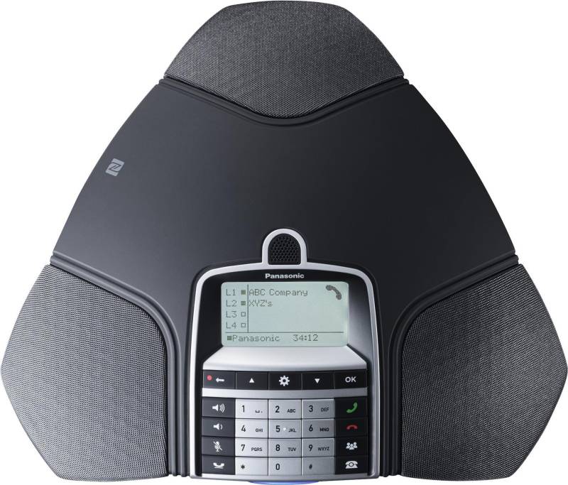 Panasonic KX-HDV800NE - VoIP-Konferenztelefon - mit Bluetooth-Schnittstelle - SIP, SIP v2, SIPS - 4 Leitungen - Liquorice Black (KX-HDV800NE) von Panasonic