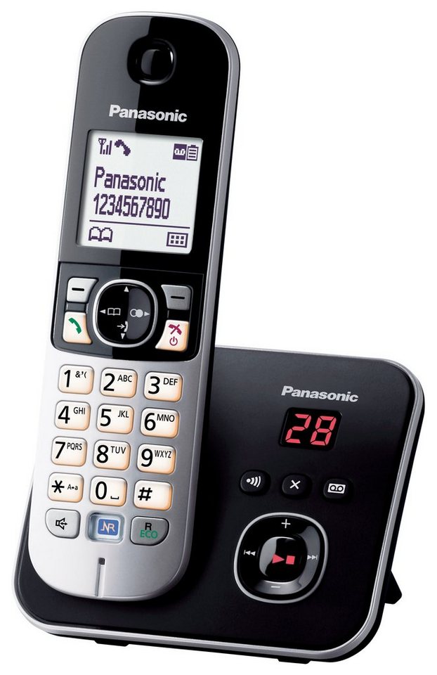 Panasonic KX-TG 6821 GB schwarz Schnurloses DECT-Telefon (Mobilteile: 1, Hoher Bedienkomfort und Anrufbeantworter) von Panasonic