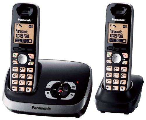Panasonic KX-TG6522GB Duo Schnurlostelefon mit Anrufbeantworter schwarz von Panasonic