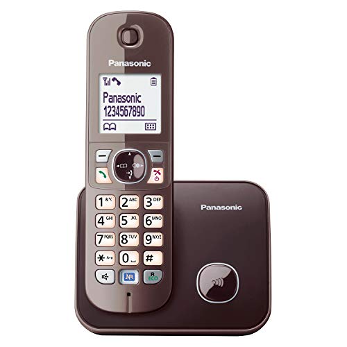 Panasonic KX-TG6811GA DECT Schnurlostelefon (strahlungsarm, Eco-Modus GAP Telefon, ohne Anrufbeantworter, Festnetz, Anrufsperre) mocca-braun von Panasonic