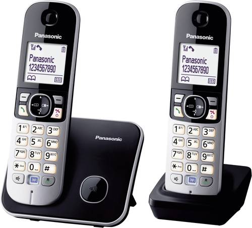Panasonic KX-TG6812 Duo DECT, GAP Schnurloses Telefon analog Freisprechen Schwarz, Silber Panasonic KX-TG6812 Duo DECT, GAP Schnurloses Telefon analog Freisprechen Schwarz, Silber von Panasonic