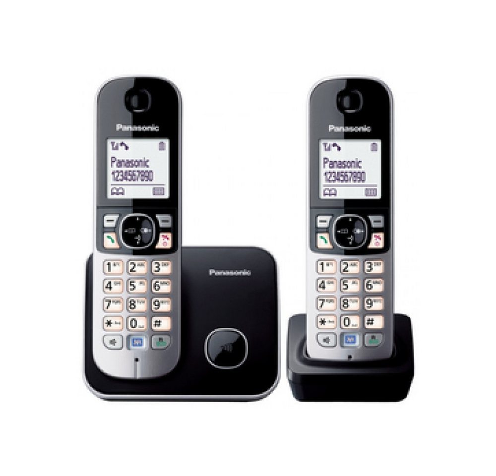 Panasonic KX-TG6812GB Duo Schwarz Schnurloses Telefon Schnurloses DECT-Telefon Panasonic KX-TG6812GB Duo Schwarz Schnurloses Telefon Schnurloses DECT-Telefon von Panasonic