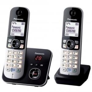 Panasonic KX TG6822 - Schnurlostelefon - Anrufbeantworter mit Rufnummernanzeige - DECT - Schwarz + zusätzliches Handset (KX-TG6822GB) von Panasonic