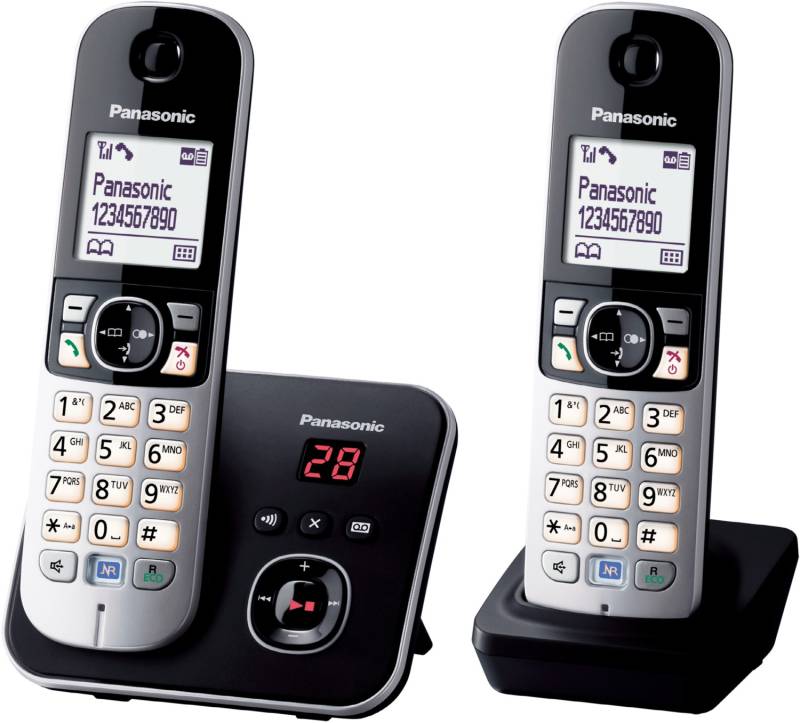 Panasonic KX-TG6822GB DECT schnurloses Telefon mit Anrufbeantworter schwarz von Panasonic