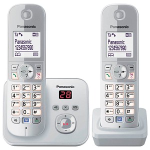 Panasonic KX-TG6822GS Schnurloses Telefon-Set mit Anrufbeantworter silber von Panasonic