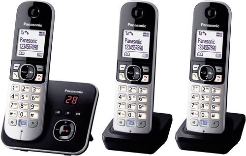 Panasonic KX-TG6823 Trio DECT, GAP Schnurloses Telefon analog Anrufbeantworter, Freisprechen Schwarz Panasonic KX-TG6823 Trio DECT, GAP Schnurloses Telefon analog Anrufbeantworter, Freisprechen Schwarz von Panasonic
