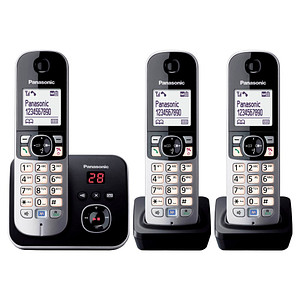 Panasonic KX-TG6823GB Schnurloses Telefon-Set mit Anrufbeantworter schwarz-silber Panasonic KX-TG6823GB Schnurloses Telefon-Set mit Anrufbeantworter schwarz-silber von Panasonic