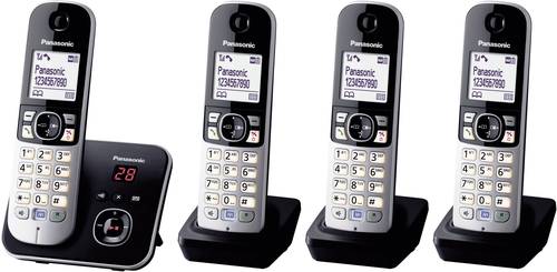 Panasonic KX-TG6824 Quattro DECT, GAP Schnurloses Telefon analog Anrufbeantworter, Freisprechen Schw von Panasonic