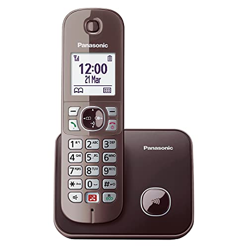 Panasonic KX-TG6851GA Schnurlostelefon (Bis zu 1.000 Telefonnummern sperren, übersichtliche Schriftgröße, lauter Hörer, Voll-Duplex Freisprechen) mocca-braun von Panasonic