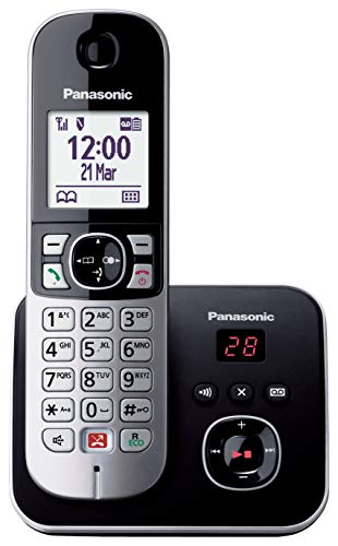 Panasonic KX-TG686 Digitales Schnurlostelefon (automatische Anrufsperre, Anrufbeantworter, Freisprecheinrichtung, Nicht-Störmodus, Verschiedene Klingeltöne, Tagebuch, Babymonitor) Schwarz von Panasonic