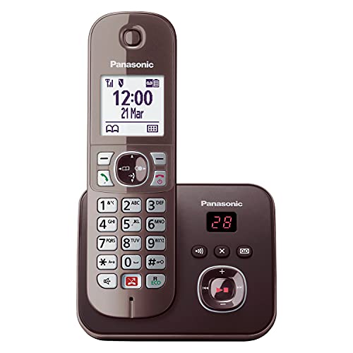 Panasonic KX-TG6861GA Schnurlostelefon mit Anrufbeantworter (Bis zu 1.000 Telefonnummern sperren, übersichtliche Schriftgröße, lauter Hörer, Voll-Duplex Freisprechen) mocca-braun von Panasonic