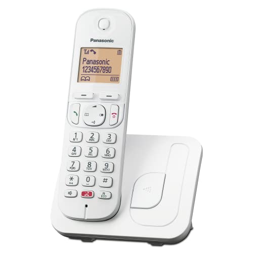 Panasonic KX-TGC250SPW Digitales Schnurloses Telefon für Senioren mit Anrufsperre, leicht zu lesendes Display, Freisprecheinrichtung, Wecker, Einzel-Kopfhörer, Weiß. von Panasonic