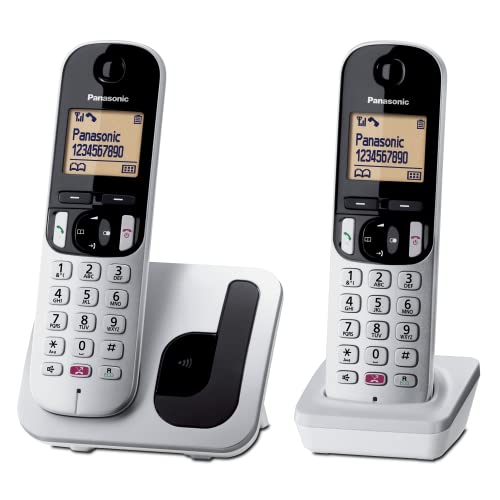 Panasonic KX-TGC252SPS Digitales Schnurlostelefon, Basiseinheit und 2 Kopfhörer, Anrufer-Identifikation und Blockierung, Lautsprecher, ökologischer Modus, erweiterter Wecker, LCD-Display, silberfarben Panasonic KX-TGC252SPS Digitales Schnurlostelefon, Basiseinheit und 2 Kopfhörer, Anrufer-Identifikation und Blockierung, Lautsprecher, ökologischer Modus, erweiterter Wecker, LCD-Display, silberfarben von Panasonic