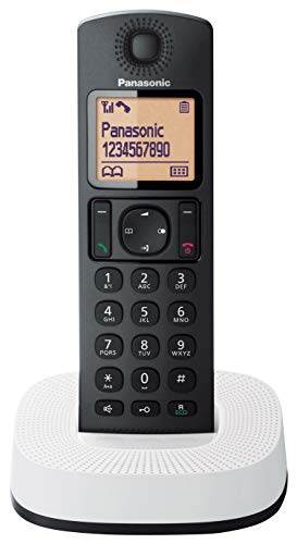 Panasonic KX-TGC310 Schnurlostelefon (LCD, Anruf-Erkennung, Gesprächszeit 16 h, Ortung, 50 Nummern, Anrufsperre, ECO-Modus, Geräuschreduzierung), Schwarz und Weiß von Panasonic