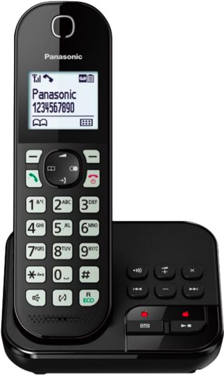 Panasonic KX-TGC460GB - Schnurlostelefon - Anrufbeantworter mit Rufnummernanzeige - Schwarz (KX-TGC460GB) von Panasonic