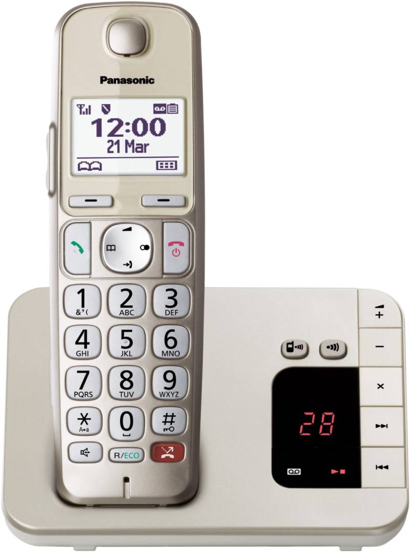 Panasonic KX-TGE260GN Schnurlostelefon mit Anrufbeantworter, champagner von Panasonic