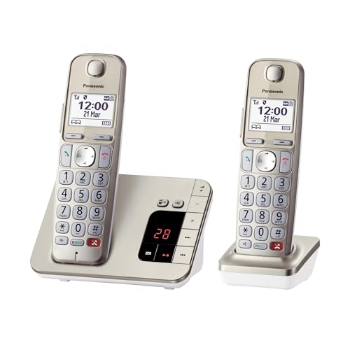Panasonic KX-TGE262GN Schnurlostelefon mit Anrufbeantworter (Bis zu 1.000 Telefonnummern sperren, übersichtliche Schriftgröße mit starkem Kontrast , extra lauter Hörer, Voll-Duplex Freisprechen) von Panasonic