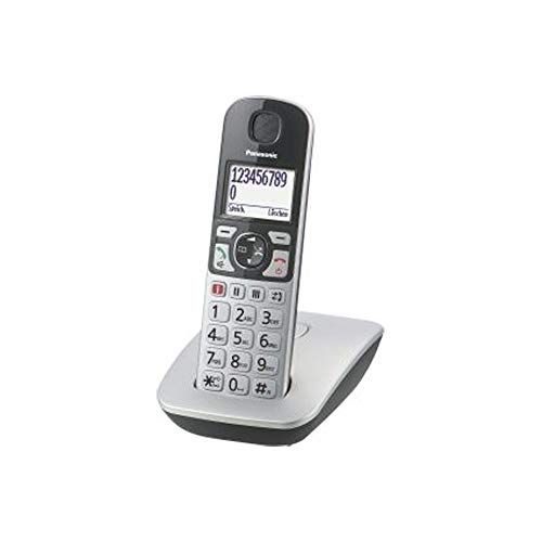 Panasonic KX-TGE510GS DECT Seniorentelefon mit Notruf (Großtastentelefon, schnurlos, extra Lautstärke, hörgerätekompatibel, Eco-Plus) silber-schwarz von Panasonic