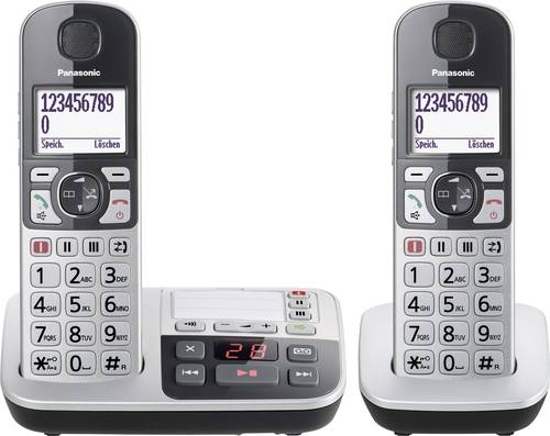 Panasonic KX-TGE522GS Schnurloses Seniorentelefon Anrufbeantworter Beleuchtetes Display Silber-Schwa Panasonic KX-TGE522GS Schnurloses Seniorentelefon Anrufbeantworter Beleuchtetes Display Silber-Schwa von Panasonic