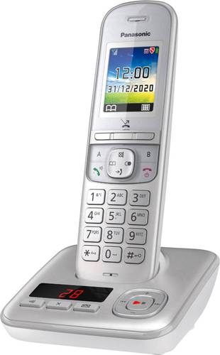 Panasonic KX-TGH720GG DECT Schnurloses Telefon analog Anrufbeantworter, Freisprechen Silber von Panasonic